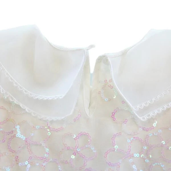 Sequin Floral Mesh Layer Top