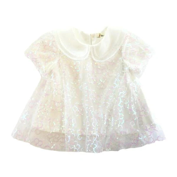 Sequin Floral Mesh Layer Top