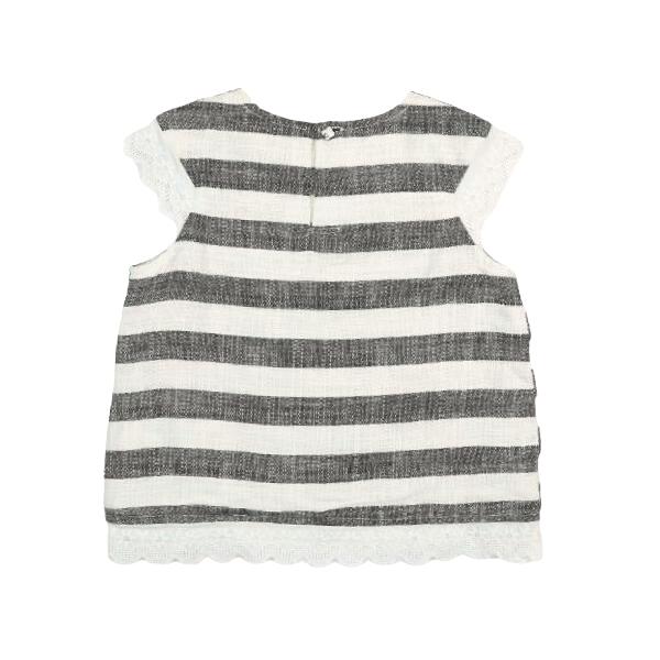 Striped Crochet Sleeve Top