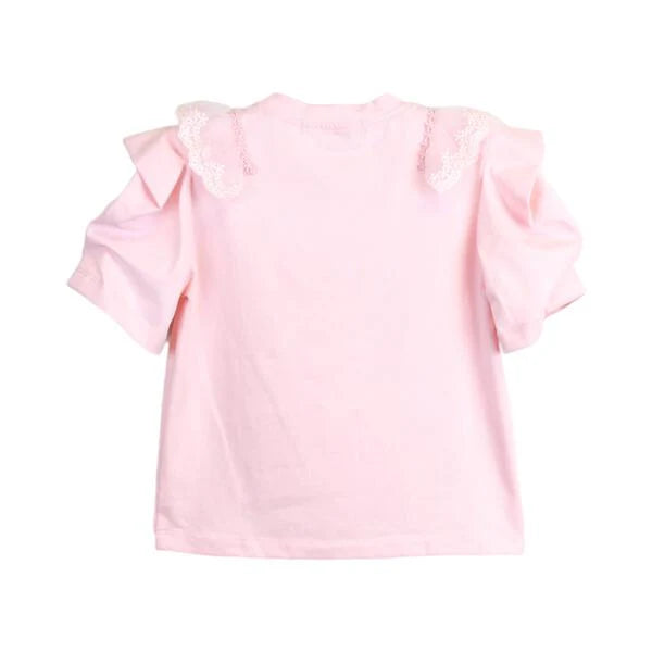 Lace Trim Puff Sleeve Top