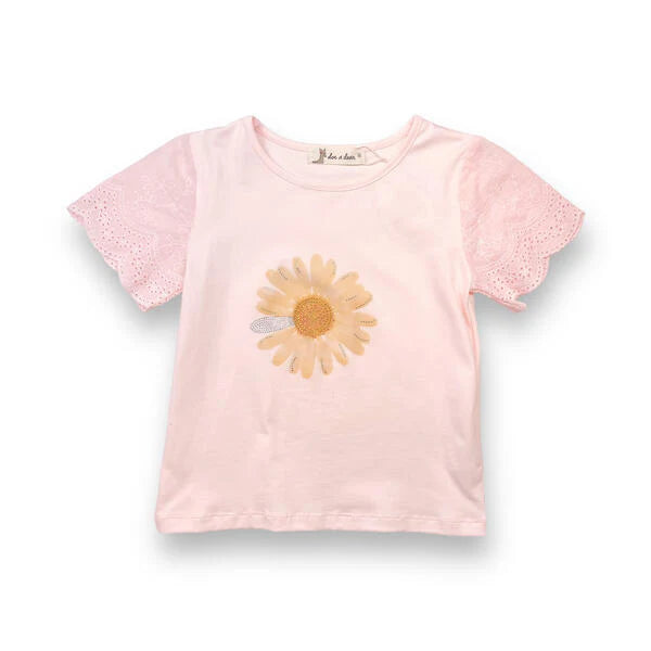 Rhinestone Flower Lace Top