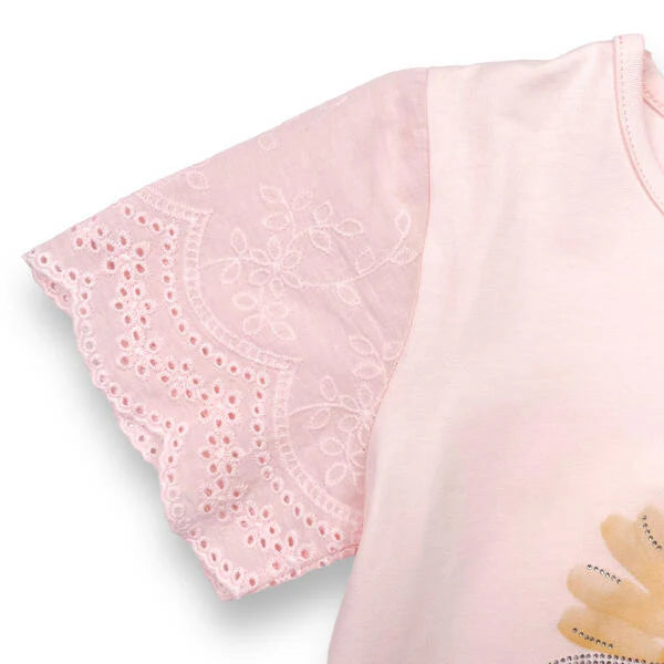 Rhinestone Flower Lace Top
