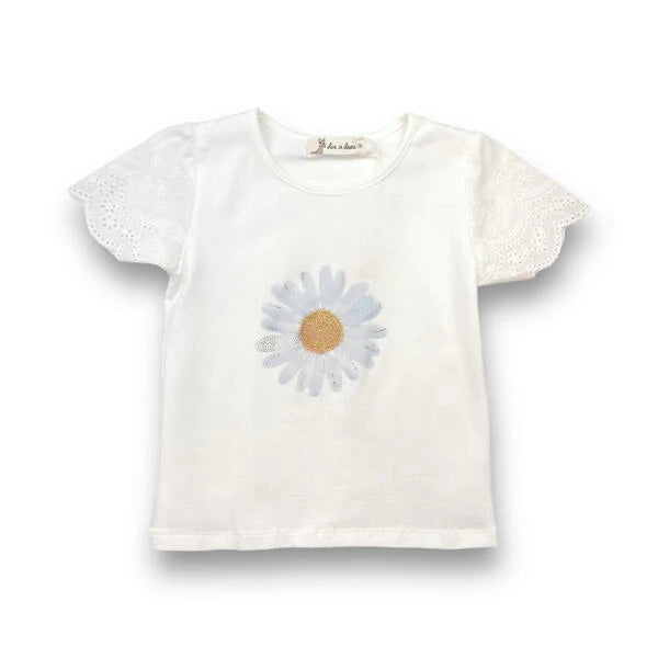Rhinestone Flower Lace Top