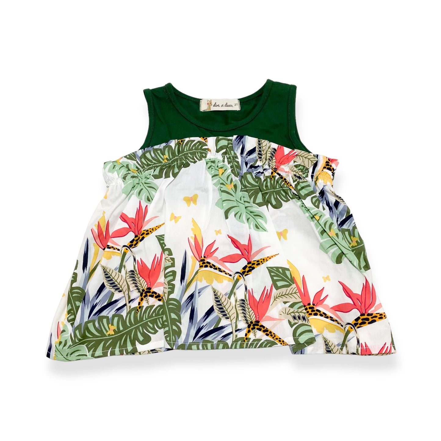 Tropical Print Sleeveless Top