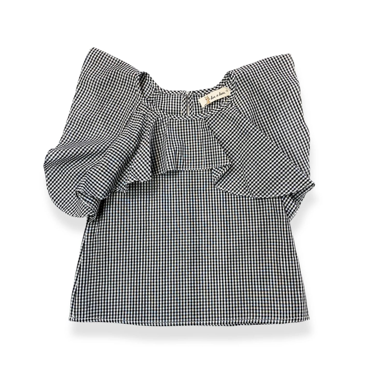 Checkered Ruffle Top