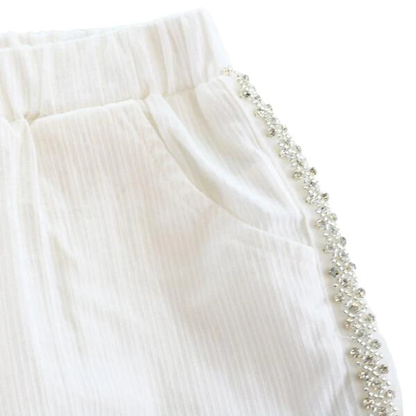 Embellished Trim Wide Pants