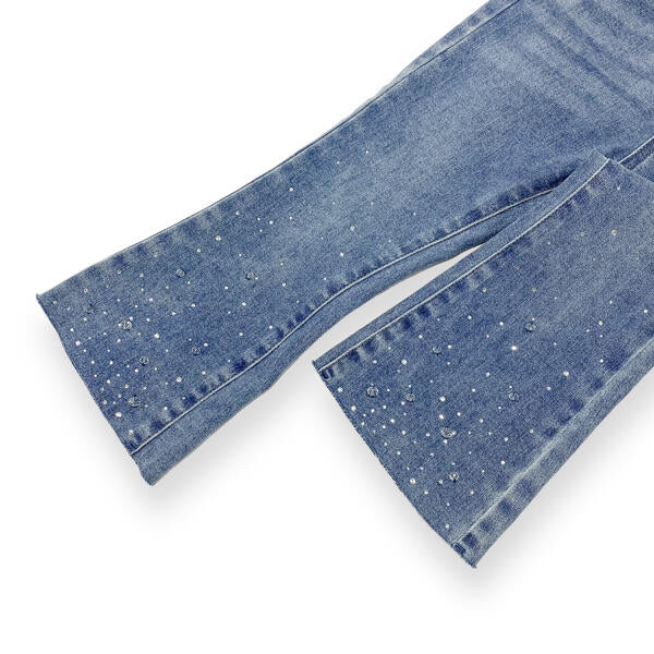 Clear Stone Flare Jeans